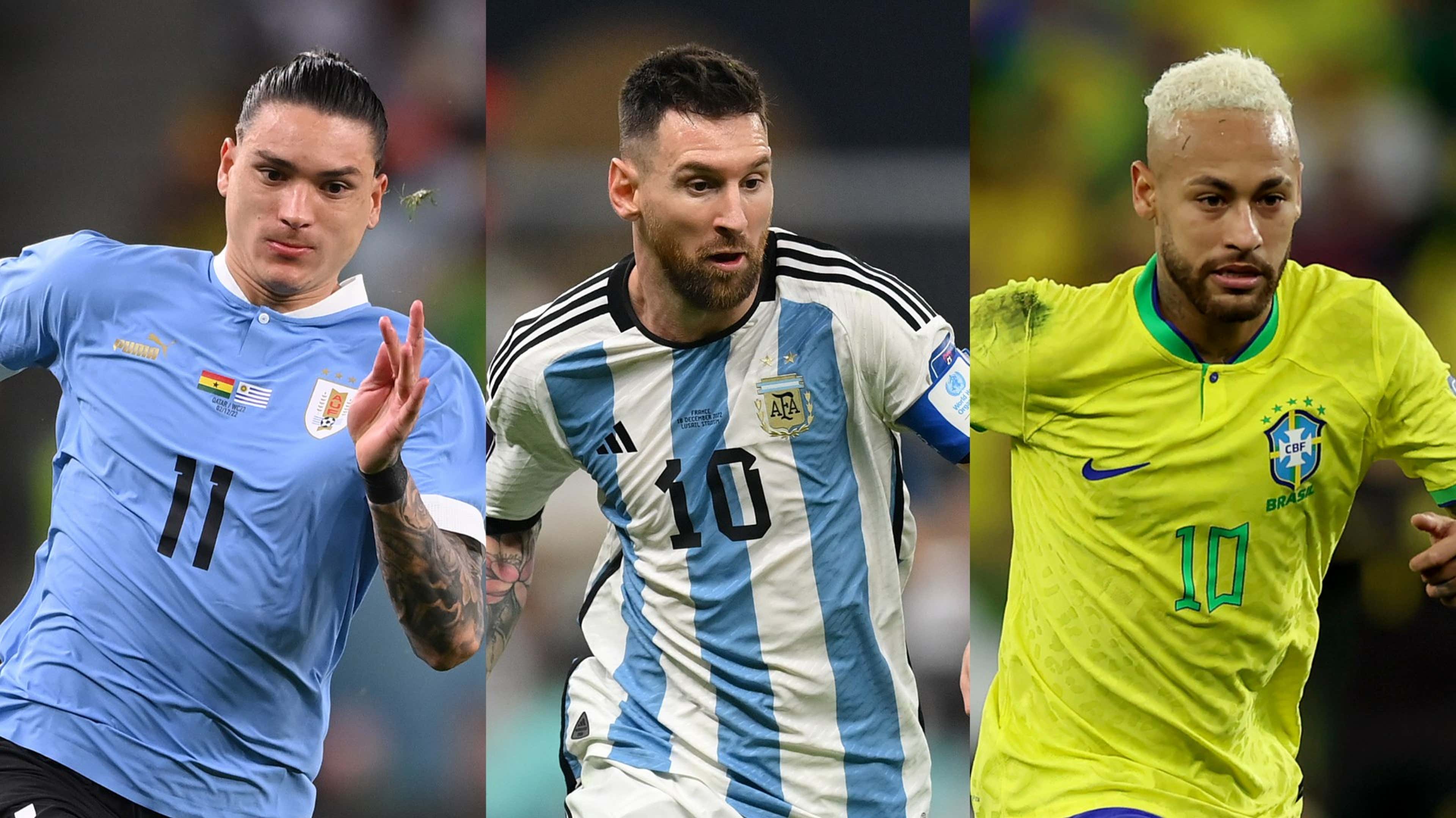 Darwin Nunez Uruguay Lionel Messi Argentina Neymar Brazil